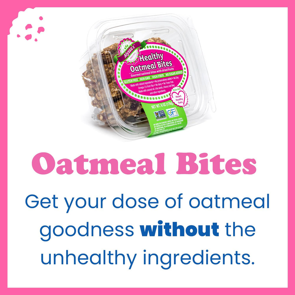 A plate of Alyssa’s Oatmeal Bites showcasing sugar-free, snackable treats.