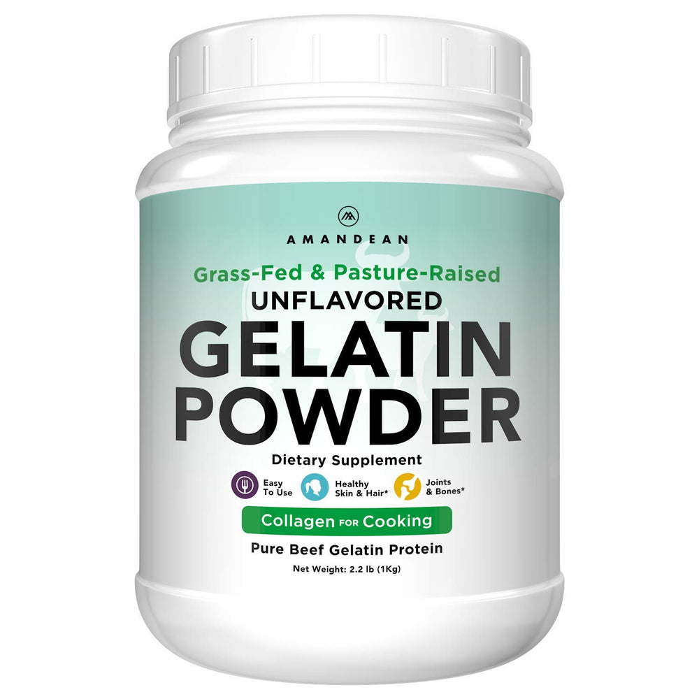 AMANDEAN Premium Gelatin Powder XL bulk bag for unflavored cooking.