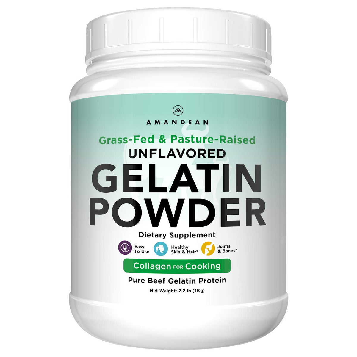 AMANDEAN Premium Gelatin Powder XL bulk bag for unflavored cooking.
