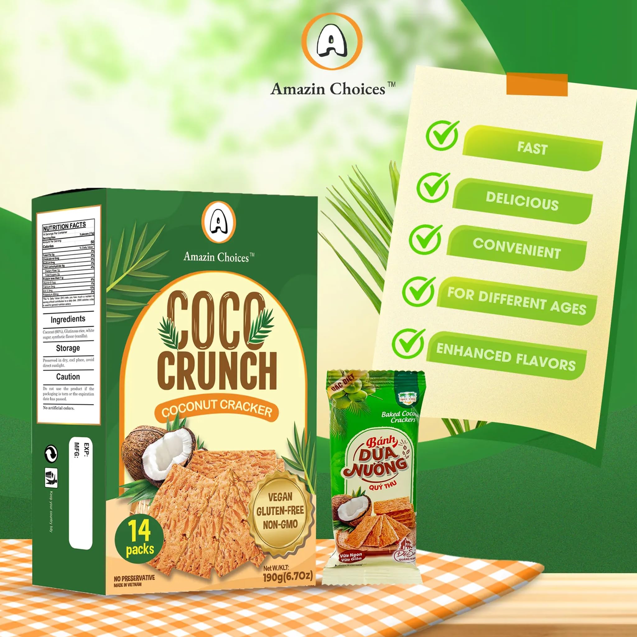 Amazin Choices COCO Crunch pairs beautifully with tea or coffee for a tropical lift.