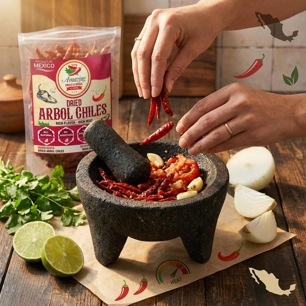 Amazing Chiles Chile De Arbol – gluten-free and non-GMO dried peppers.