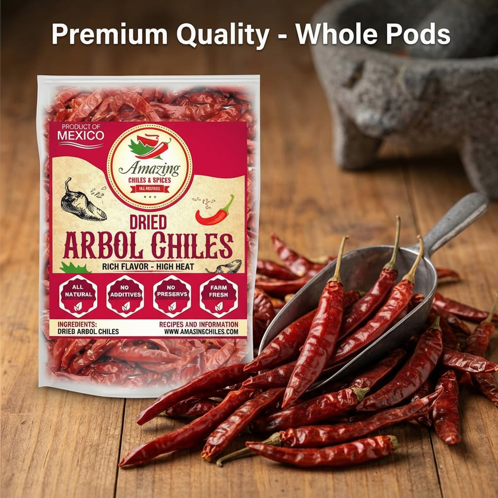 Amazing Chiles Chile De Arbol – ideal for Mexican dishes seeking bold heat.