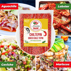 Amazing Chiles & Spices dried chiltepin peppers deliver very hot, smoky flavor for sauces and stews.