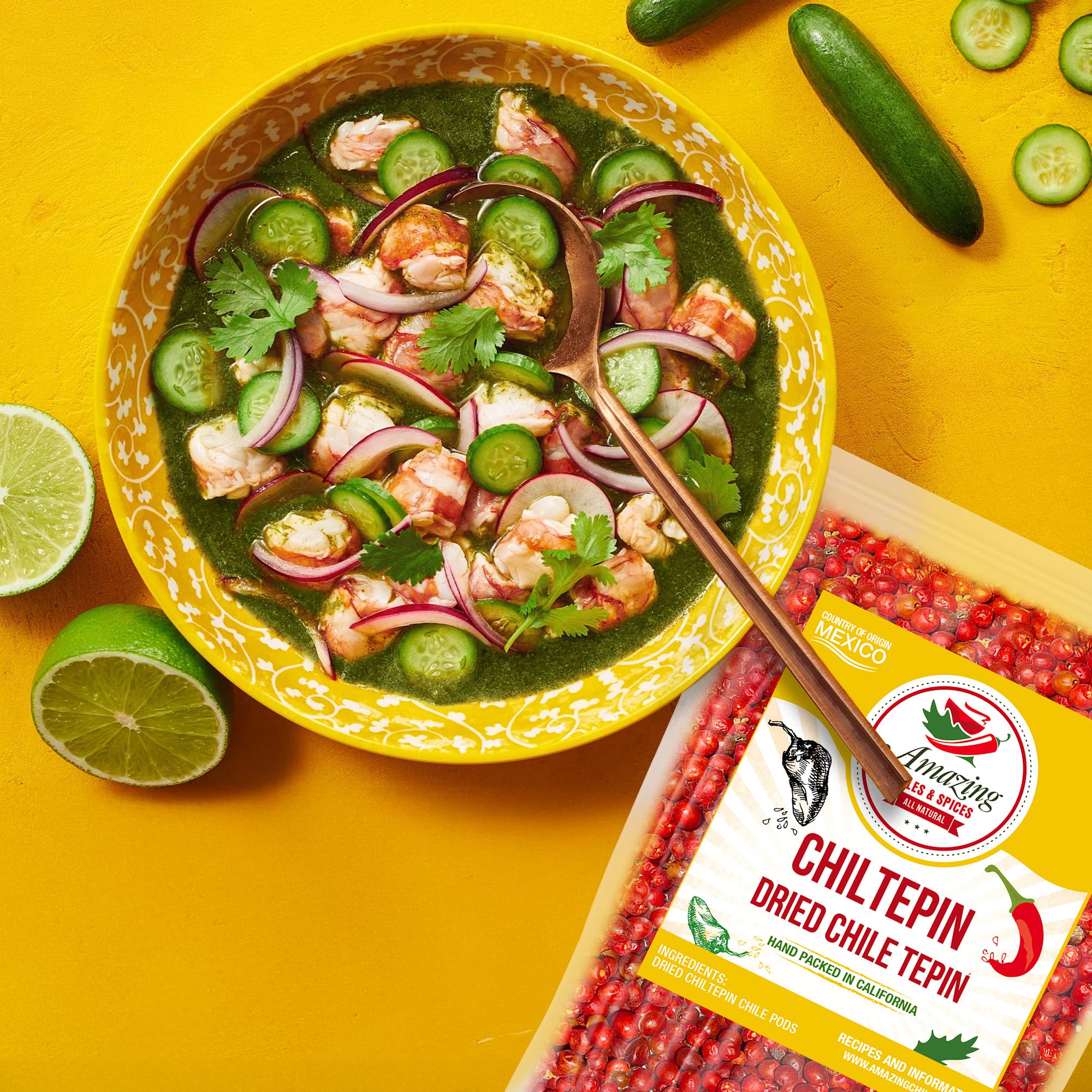 Amazing Chiles & Spices chiltepin great for meats and BBQ with smoky notes.