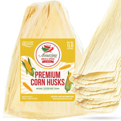 Amazing Chiles & Spices corn husks bulk pack, ideal for authentic tamales and easy wrapping.