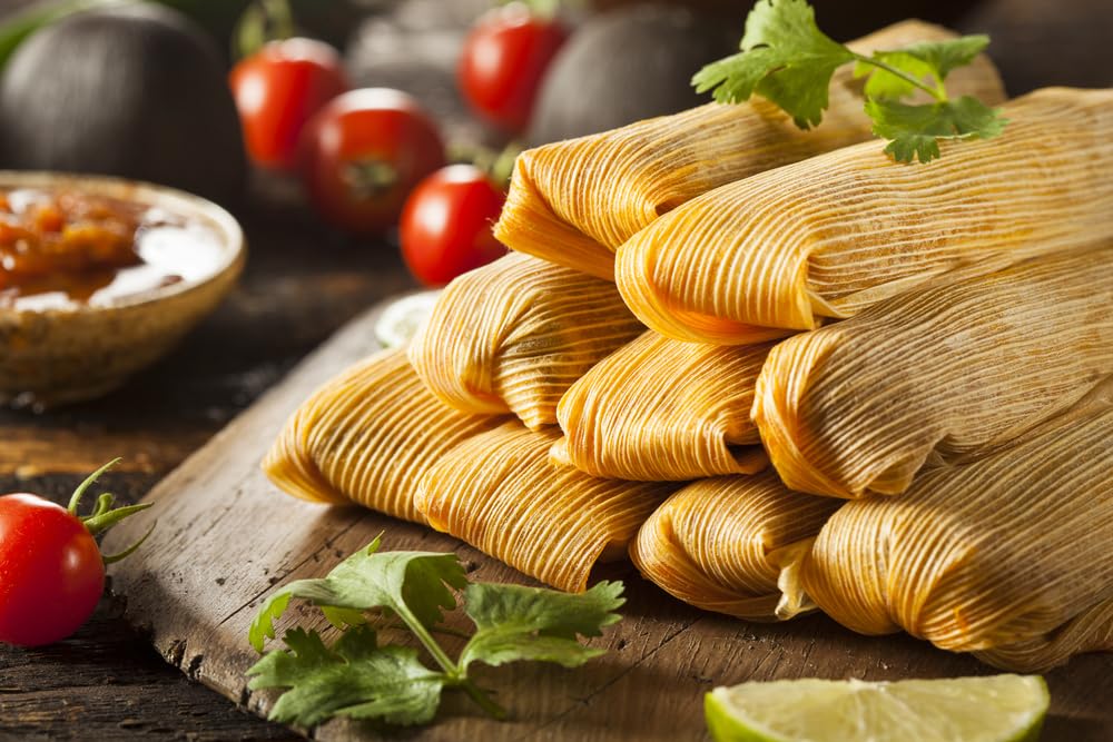 Amazing Chiles & Spices corn husks rolled tamales, perfect for traditional meals.