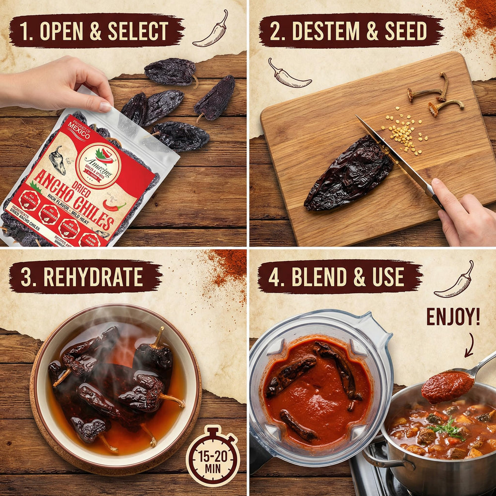 Amazing Chiles and Spices ground ancho chiles powder in bowl for sauces and mole