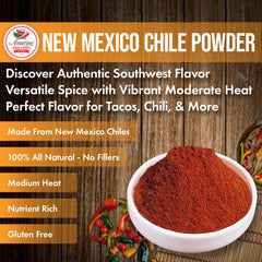 Amazing Chiles & Spices New Mexico Chili Powder finely ground for rubs and sauces.