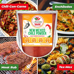 Amazing Chiles & Spices New Mexico Chili Powder in a bowl for savory stews.