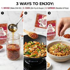 Amazing Chiles Sichuan Chili Flakes on pizza topping adds savory spice