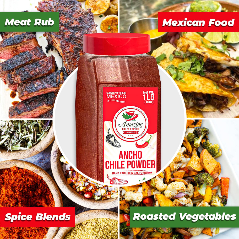 Amazing Chiles & Spices Ancho Chile Powder close-up medium heat for enchiladas