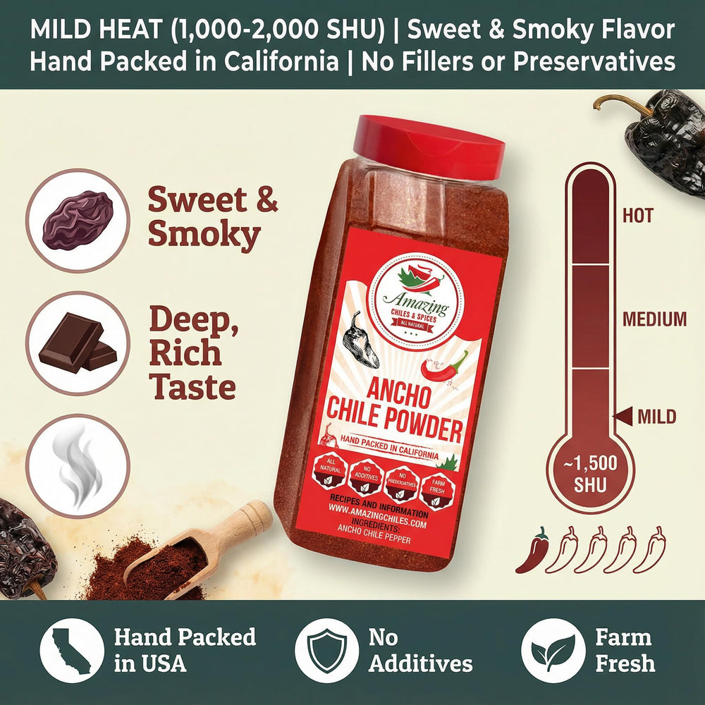 Amazing Chiles & Spices Ancho Chile Powder in a jar for mole and sauces