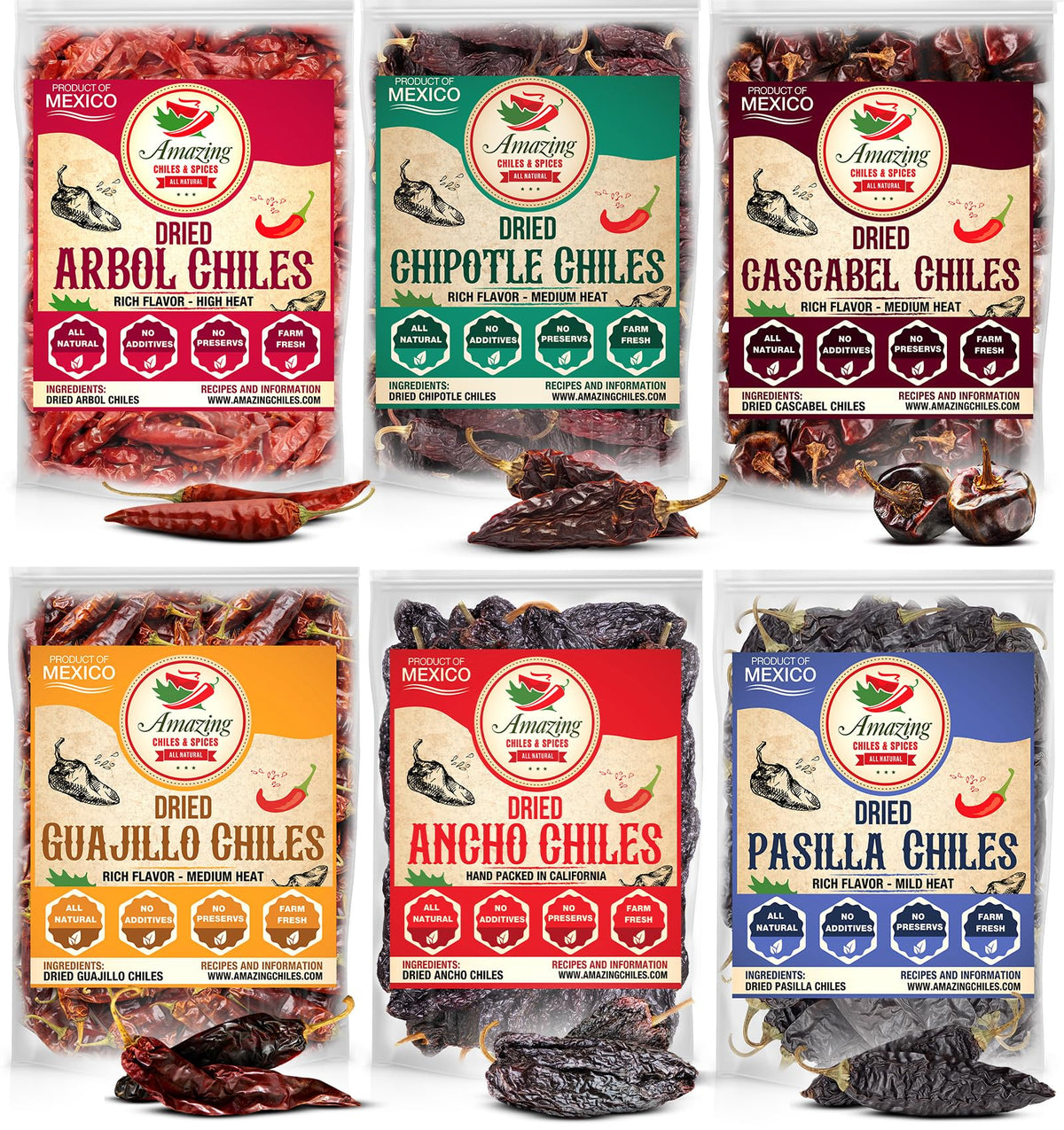 Amazing Chiles & Spices ancho dried peppers for authentic Mexican flavor