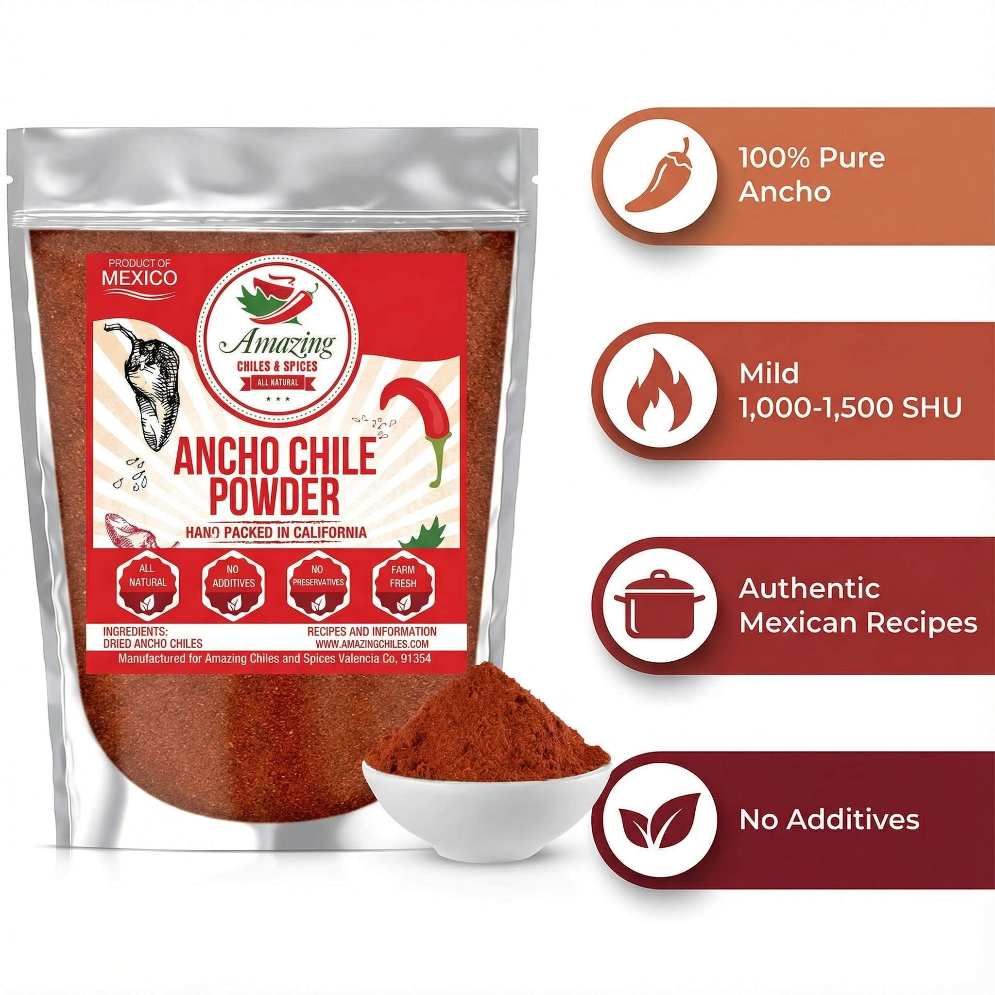 Perfect for traditional mole and sauces, ancho powder deepens color and aroma.