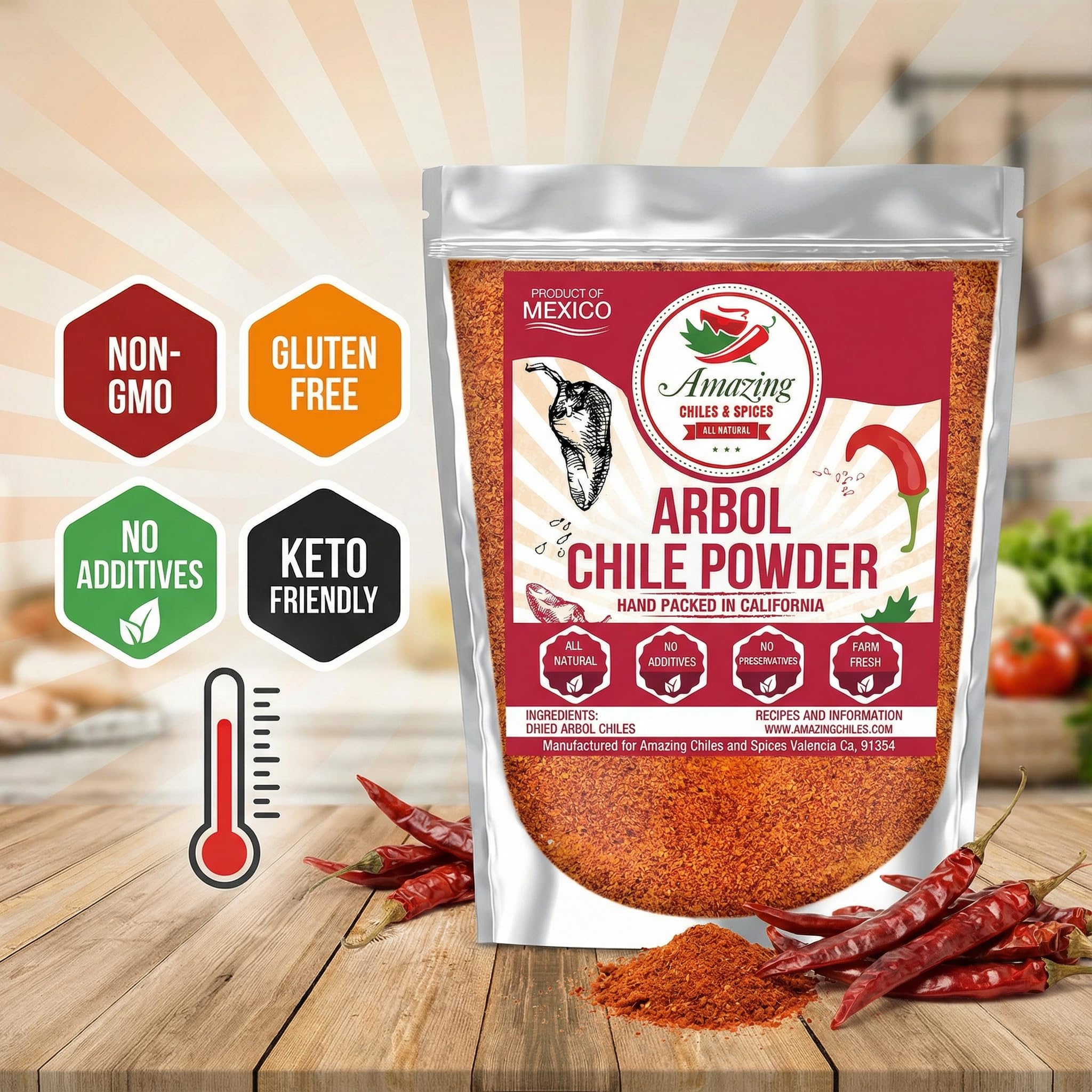 Taco seasoned with Amazing Chiles & Spices arbol powder for a smoky kick.