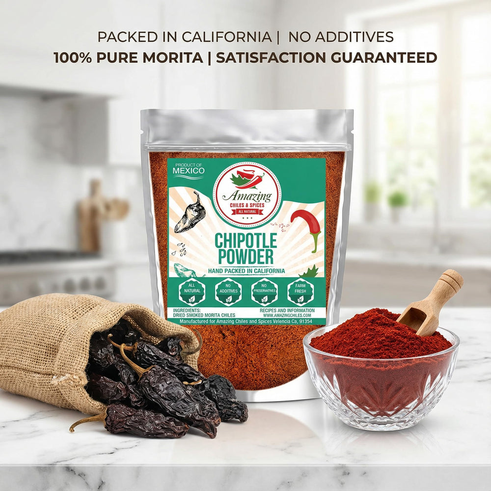 Amazing Chiles & Spices chipotle powder grill-ready seasoning for meats.