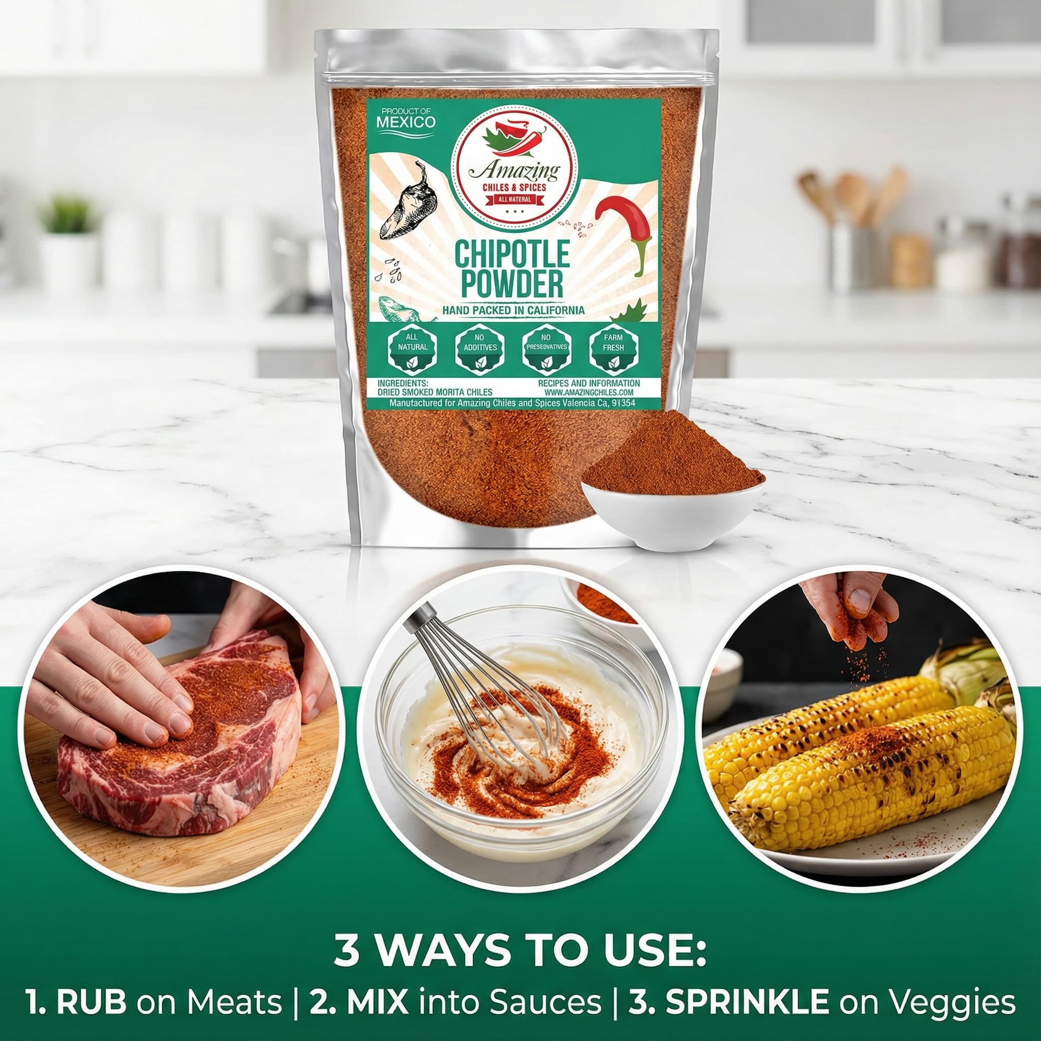 Amazing Chiles & Spices chipotle powder vegetable-seasoning for roasted veggies.