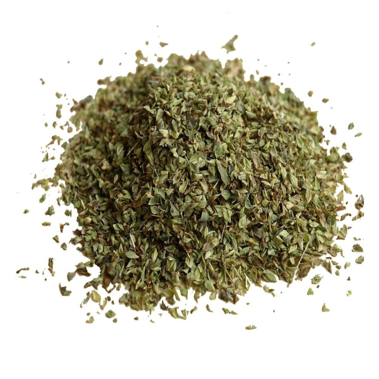 Amazing Chiles & Spices dried oregano leaves in bowl enhances flavor for marinades and sauces.
