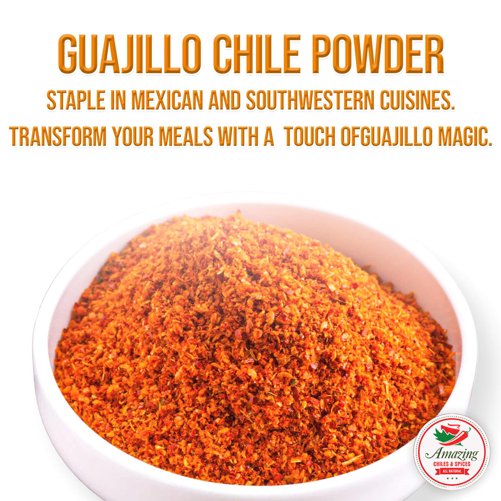 Amazing Chiles and Spices Guajillo Chile Powder in dish demonstrates versatile uses.