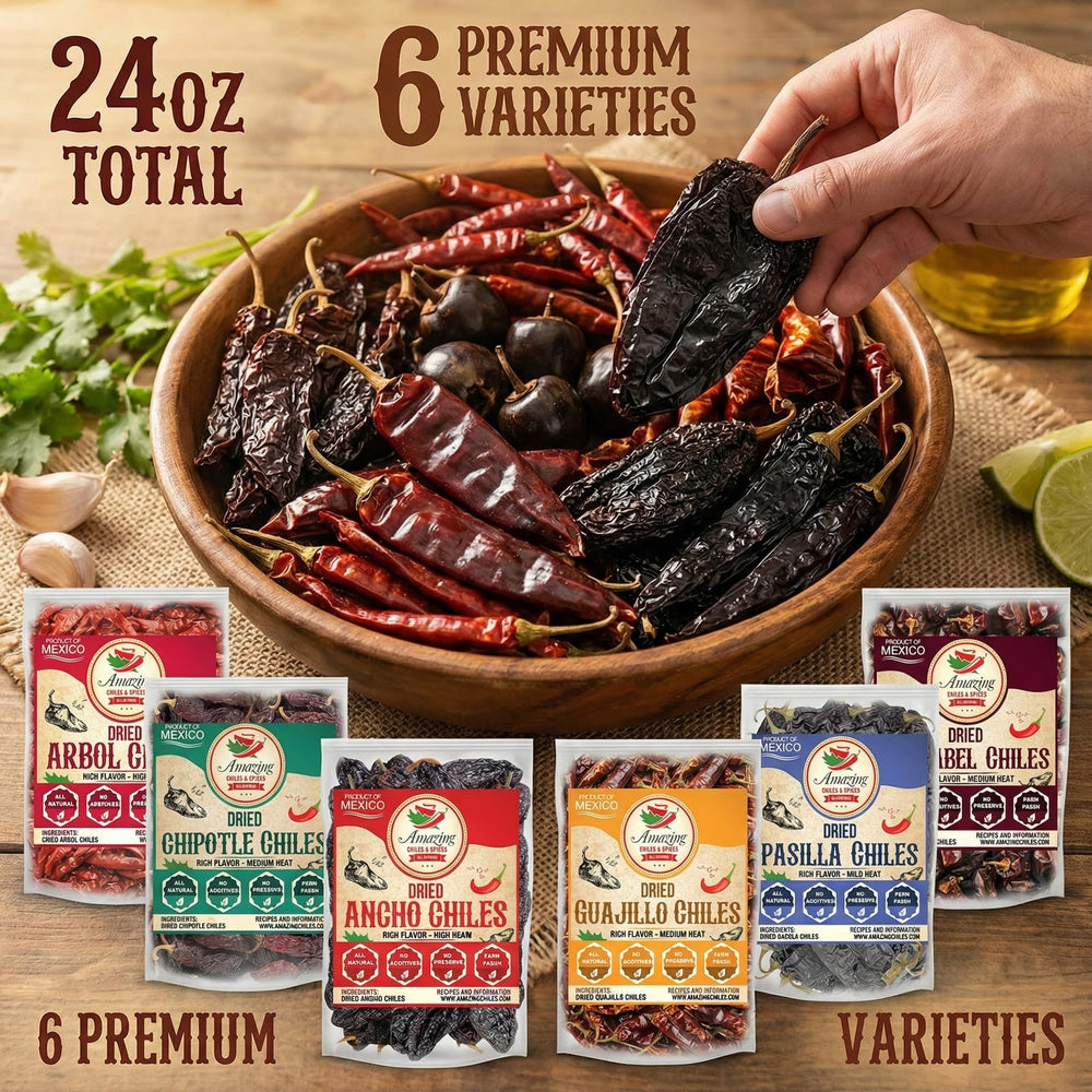 Amazing Chiles & Spices guajillo dried peppers add vibrant heat