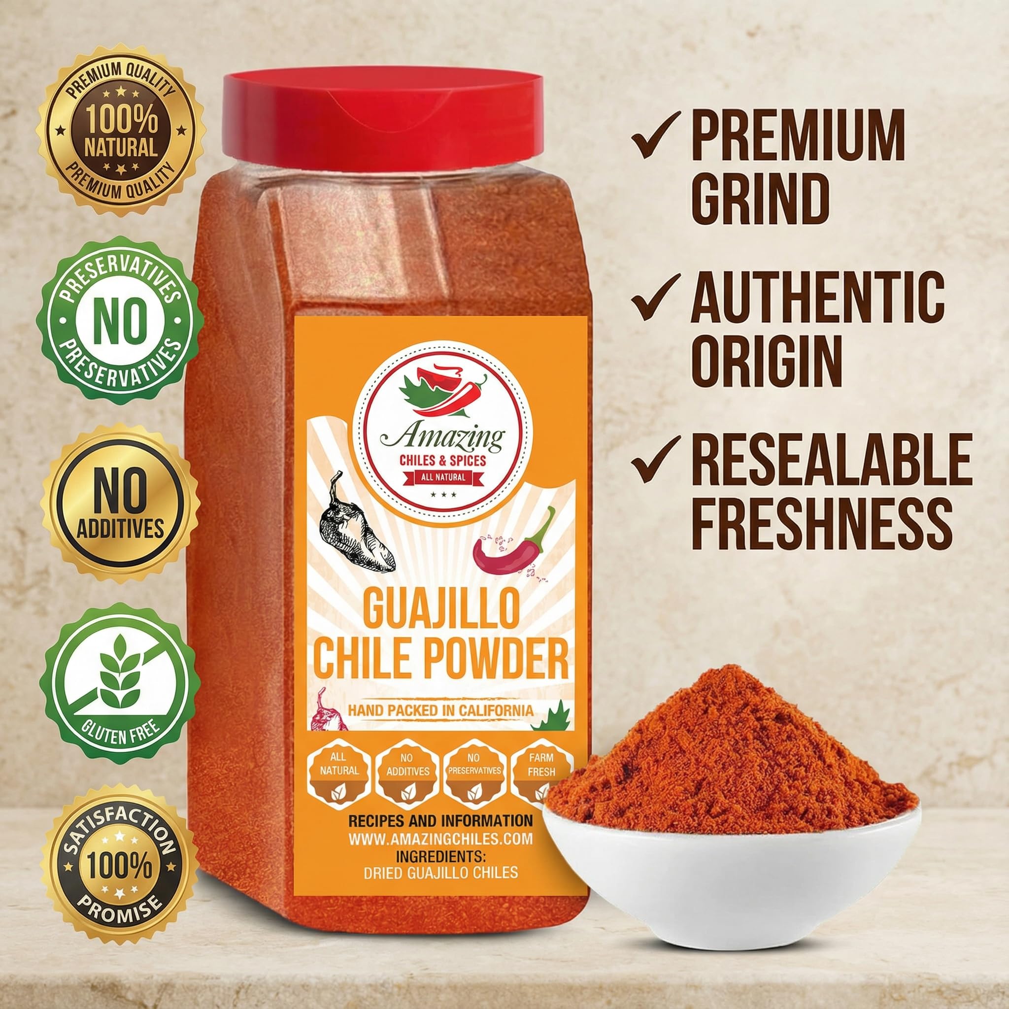 Measuring spoon with Amazing Chiles & Spices Guajillo Powder