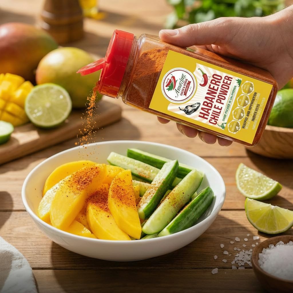 Gluten-free, non-GMO label on Amazing Chiles & Spices habanero powder
