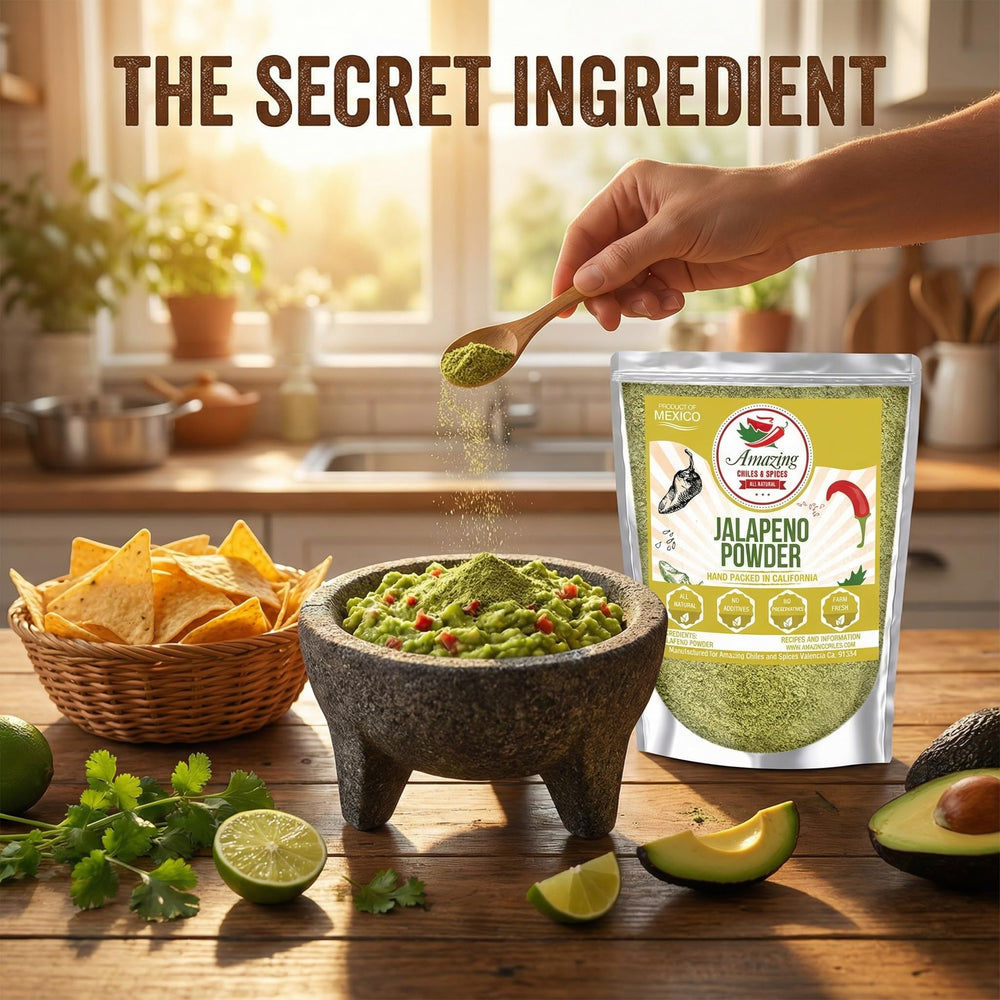 Chili bowl with jalapeno powder delivers medium to high heat