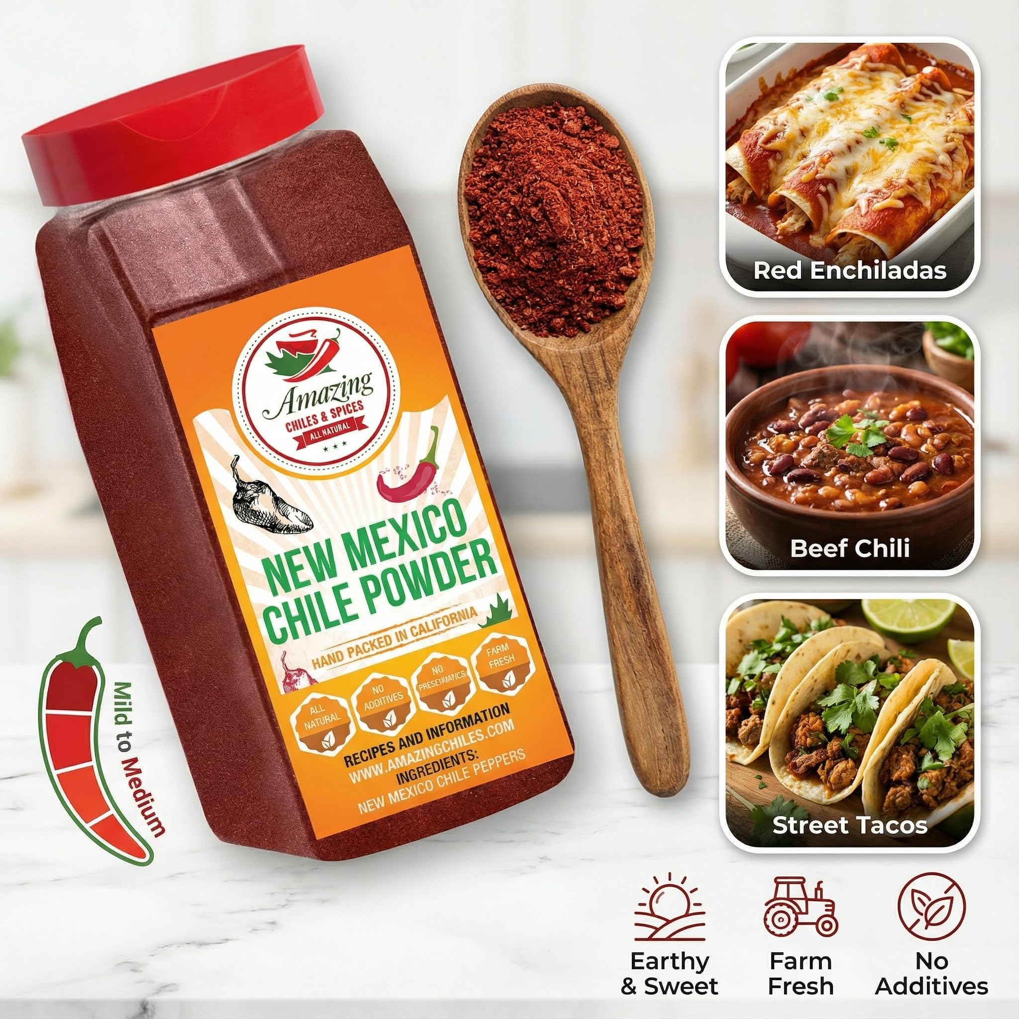 Salsa bowl enhanced by Amazing Chiles & Spices New Mexico chili powder color and warmth.