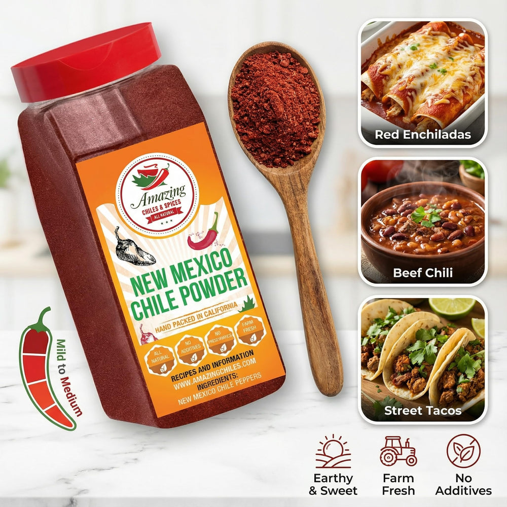 Salsa bowl enhanced by Amazing Chiles & Spices New Mexico chili powder color and warmth.