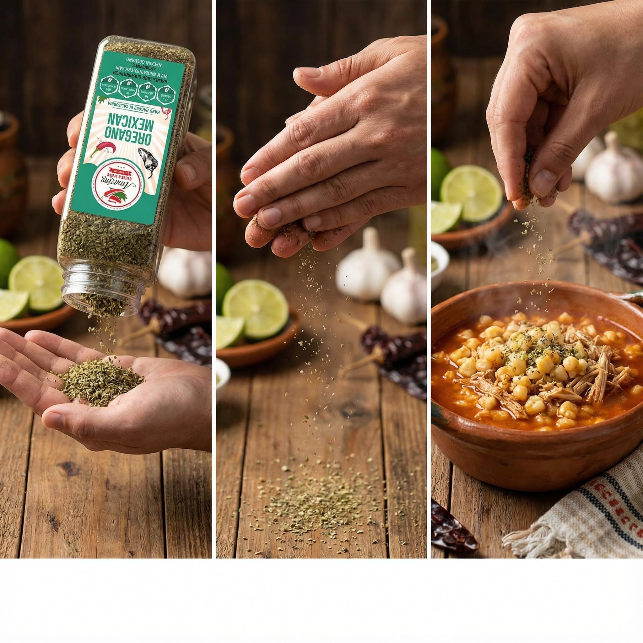 Amazing Chiles & Spices oregano seasoning for beans and hearty dishes.