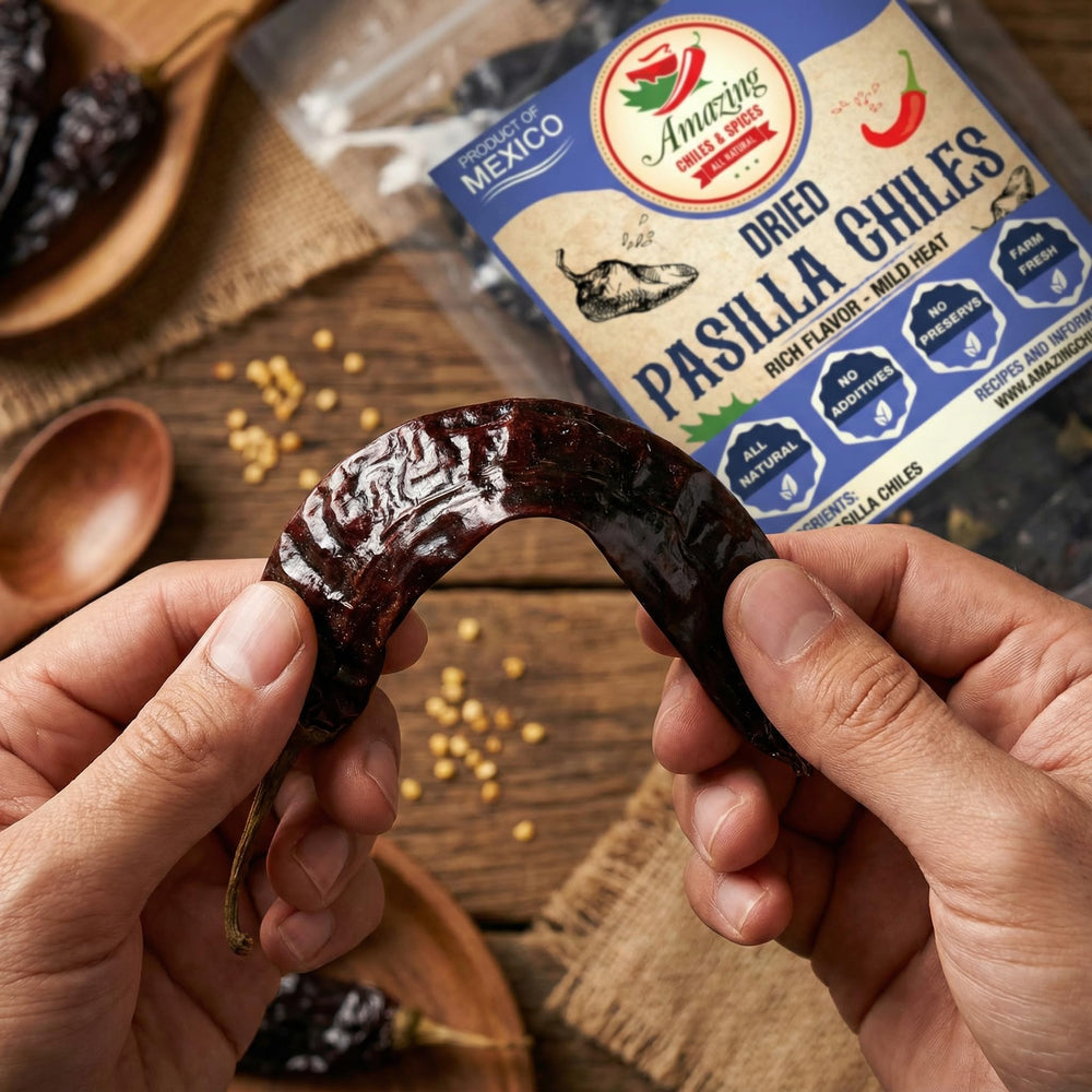 Amazing Chiles and Spices pasilla chiles dried resealable bag storage