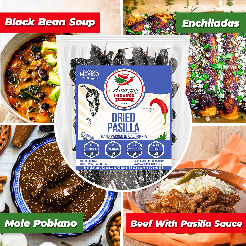 Amazing Chiles and Spices pasilla chiles dried closeup reveals earthy aroma
