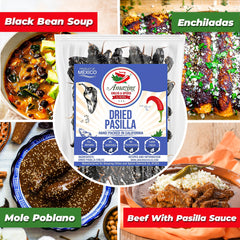 Amazing Chiles and Spices pasilla chiles dried closeup reveals earthy aroma