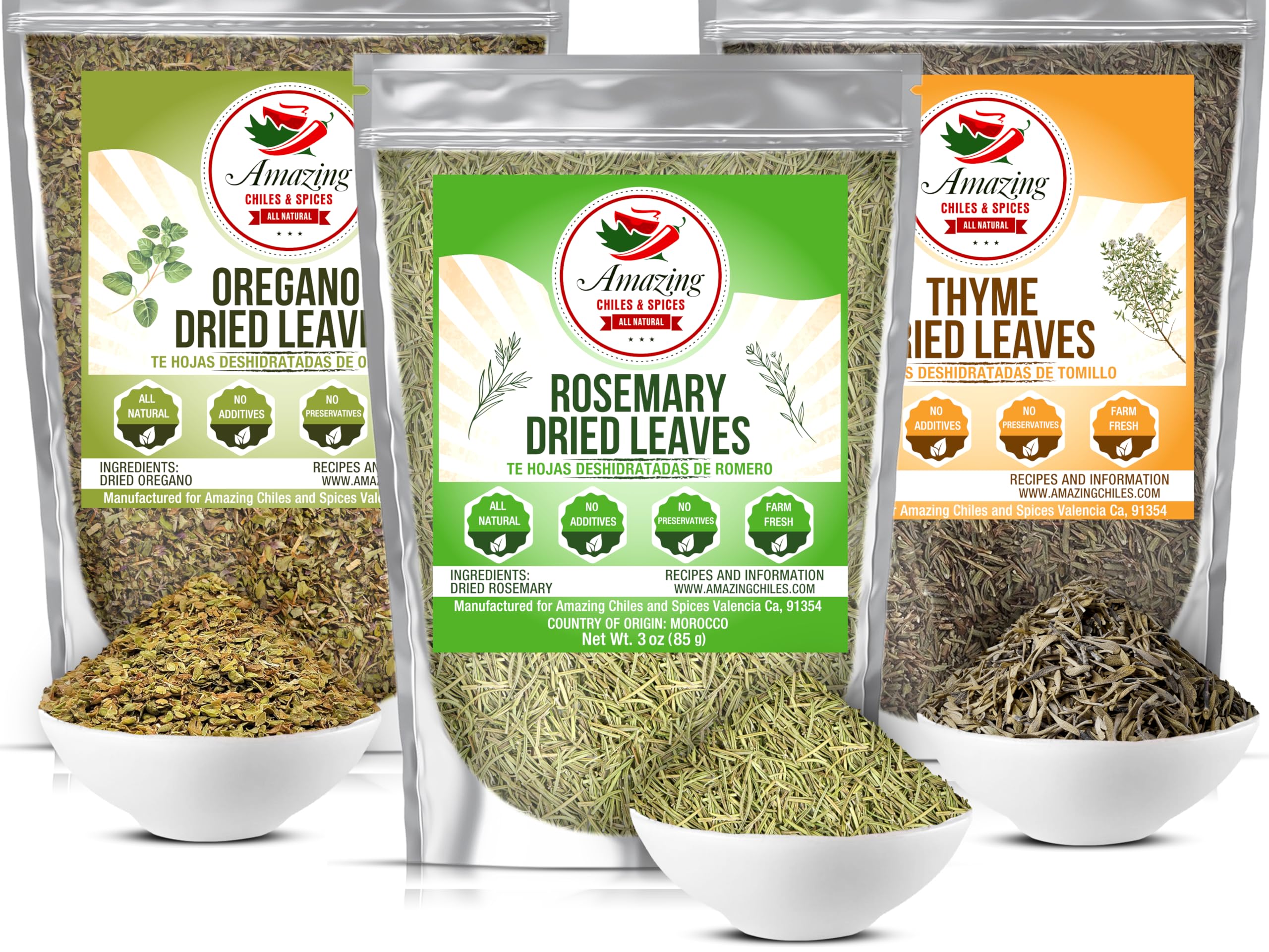 Amazing Chiles & Spices rosemary whole leaf for fragrant roasts and grills