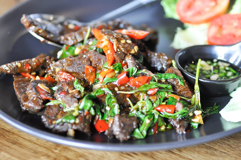 Chili oil drizzle with Sichuan chili flakes from Amazing Chiles & Spices