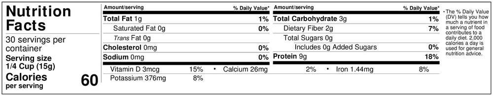 Amazing Chiles TVP product label highlights non-GMO and cholesterol-free ingredients.