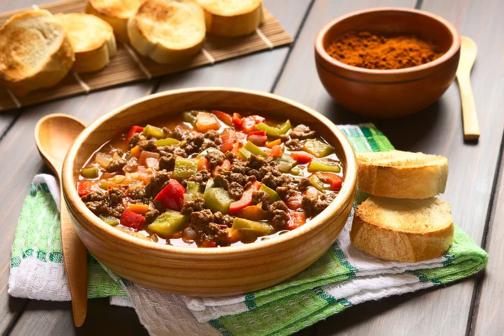 Amazing Chiles TVP spaghetti meatless sauce ready to blend with pasta.
