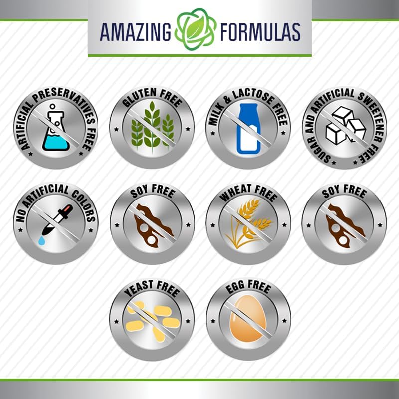 Gluten-free mark on the label of Amazing Formulas brewer's yeast product.