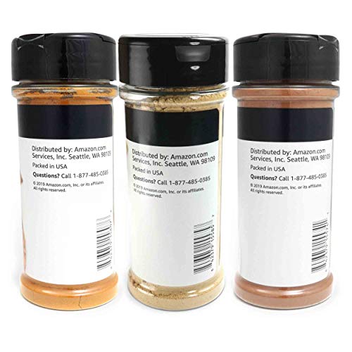 Amazon Brand Happy Belly Wellness Spices ginger and cinnamon spice jars ideal for warming beverages.