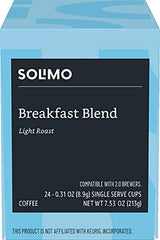 Solimo pods compatible with Keurig brewers suitable for 1.0 and 2.0 models.