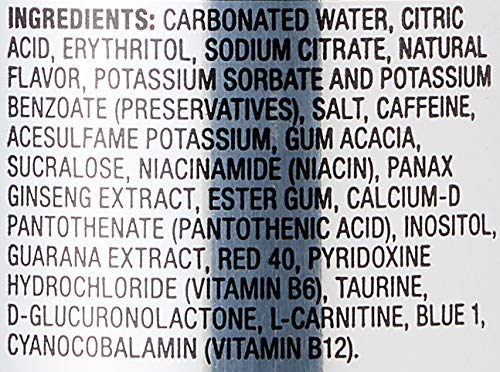 Solimo Red Energy Drink vegan formula with B vitamins and botanicals.