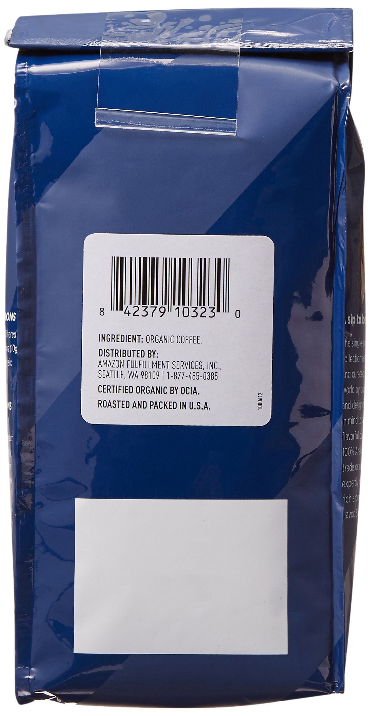 Amazon Fresh 100% Arabica Sumatra beans for consistent flavor.
