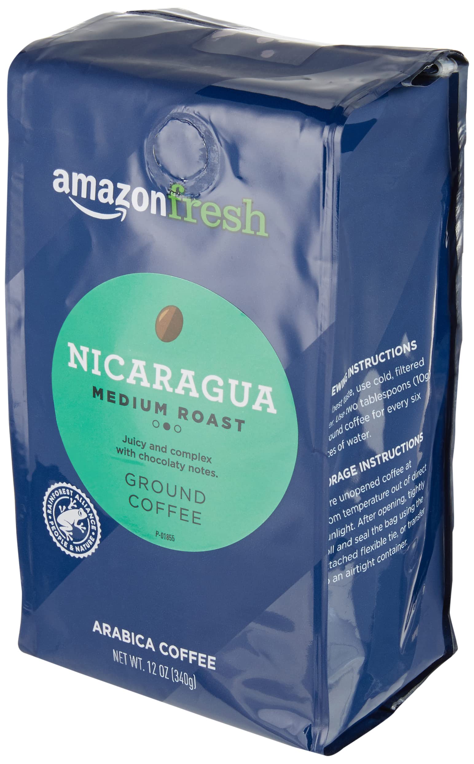 Amazon Fresh Arabica Nicaragua beans close-up highlighting quality beans for smooth flavor