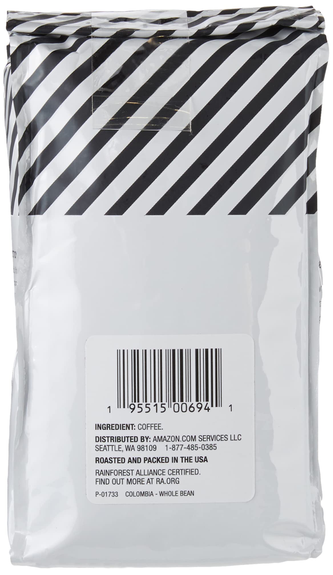 Amazon Fresh Colombia coffee cup emits fragrant steam.