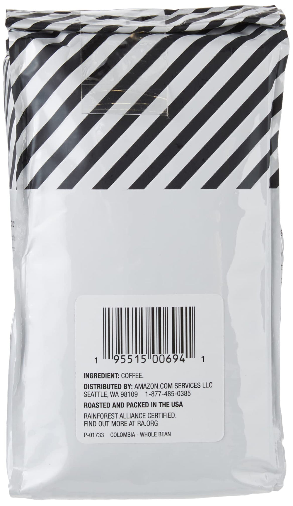 Amazon Fresh Colombia coffee cup emits fragrant steam.
