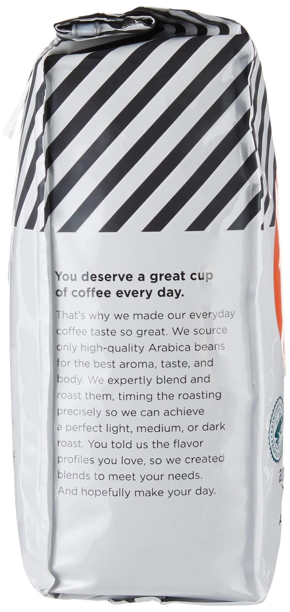 Amazon Fresh Colombia coffee being poured into a cup.