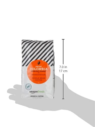 Amazon Fresh decaf Colombia label assures origin and freshness