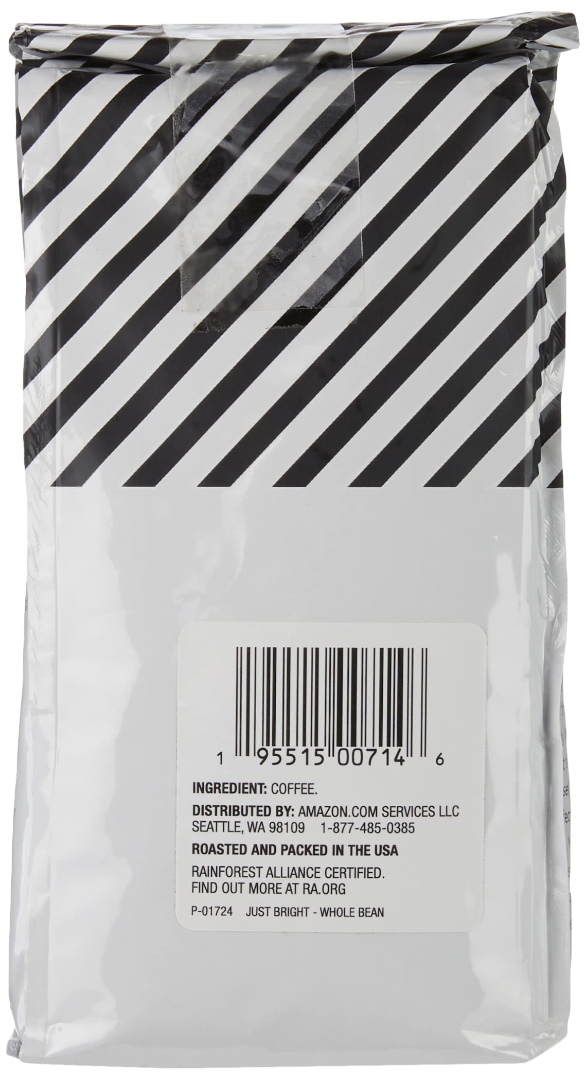 Amazon Fresh Just Bright beans roasted and packed in the U.S.A. for freshness.