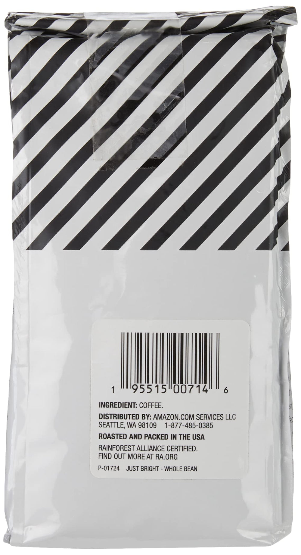 Amazon Fresh Just Bright beans roasted and packed in the U.S.A. for freshness.