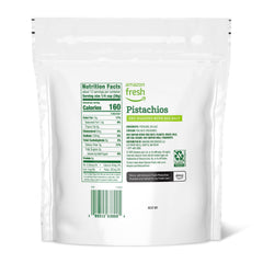 Amazon Fresh pistachios close-up showing dry roasting and sea salt for bold flavor